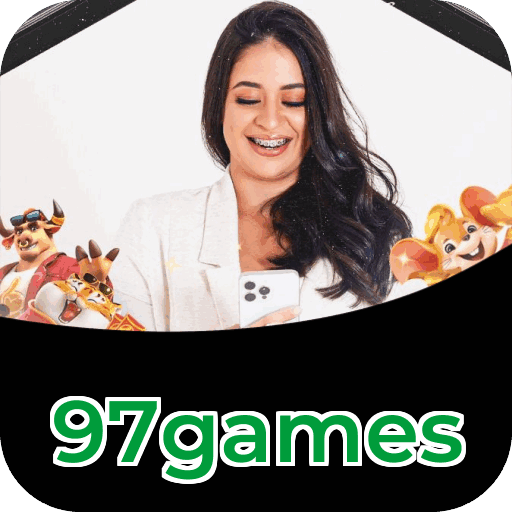Catálogo slots 97games mostrando top jogos Gates Olympus Sweet Bonanza Fortune Tiger Big Bass volatilidade RTP